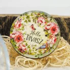 Nyomtatott fa tábla - Hello tavasz - lepkés, kör 3db/cs