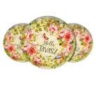 Nyomtatott fa tábla - Hello tavasz - lepkés, kör 3db/cs