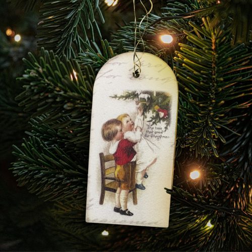 Nyomtatott dekorkarton - Vintage karácsonyi tábla 2db/csomag