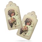 Nyomtatott dekorkarton - Vintage karácsonyi tábla 2db/csomag