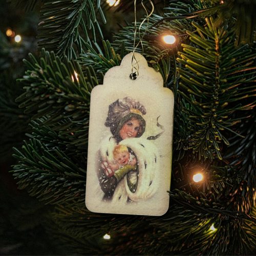 Nyomtatott dekorkarton - Vintage karácsonyi tábla 2db/csomag