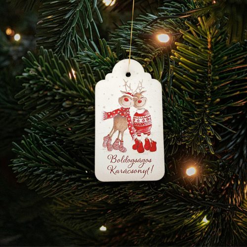 Nyomtatott dekorkarton - Vintage karácsonyi tábla 2db/csomag