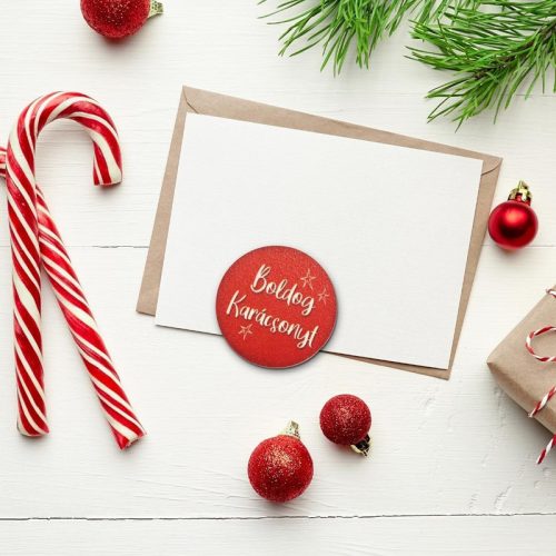 Nyomtatott fa tábla - Boldog Karácsonyt tábla 3db/csomag