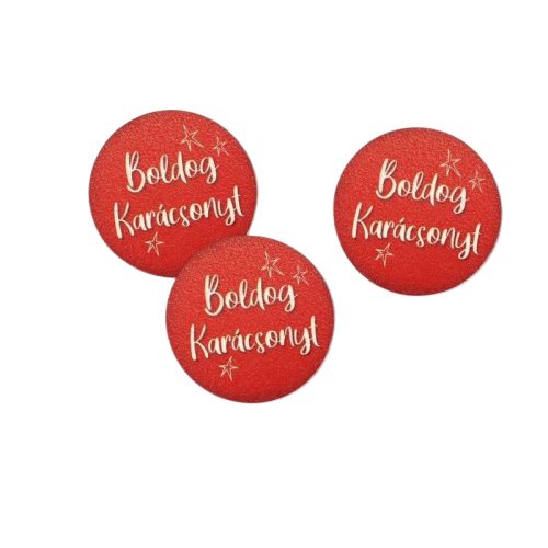 Nyomtatott fa tábla - Boldog Karácsonyt tábla 3db/csomag Piros/Fehér