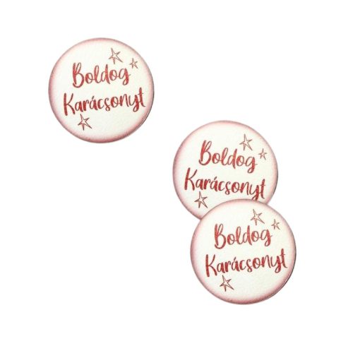 Nyomtatott fa tábla - Boldog Karácsonyt tábla 3db/csomag Fehér/Piros