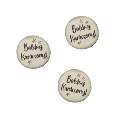 Nyomtatott fa tábla - Boldog Karácsonyt tábla 3db/csomag Krém/barna