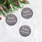 Nyomtatott fa tábla - Boldog Karácsonyt tábla 3db/csomag Szürke/fehér