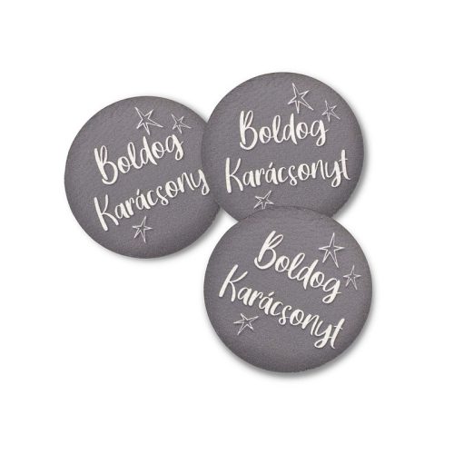 Nyomtatott fa tábla - Boldog Karácsonyt tábla 3db/csomag Szürke/fehér