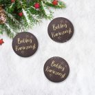 Nyomtatott fa tábla - Boldog Karácsonyt tábla 3db/csomag Barna/krém