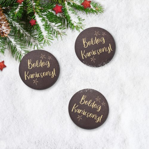Nyomtatott fa tábla - Boldog Karácsonyt tábla 3db/csomag Barna/krém