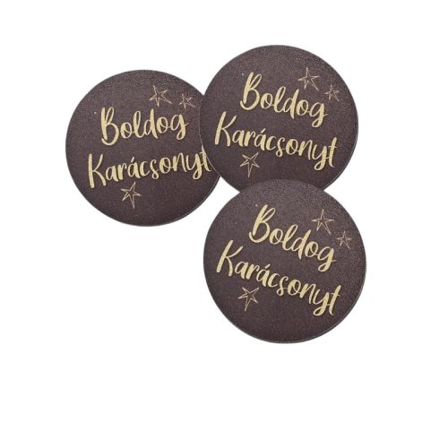 Nyomtatott fa tábla - Boldog Karácsonyt tábla 3db/csomag Barna/krém