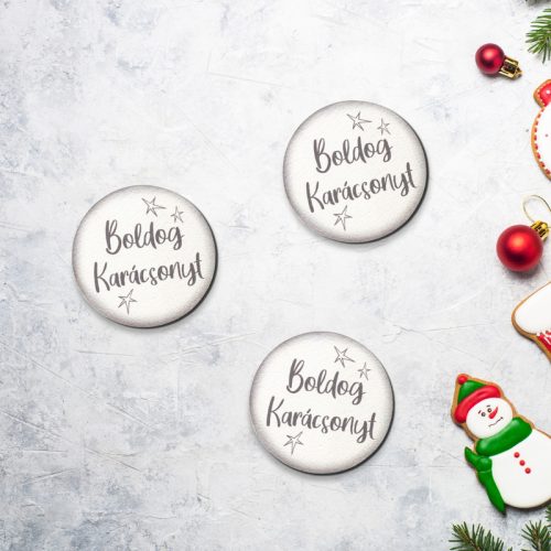 Nyomtatott fa tábla - Boldog Karácsonyt tábla 3db/csomag Fehér/szürke