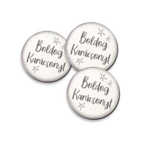 Nyomtatott fa tábla - Boldog Karácsonyt tábla 3db/csomag Fehér/szürke