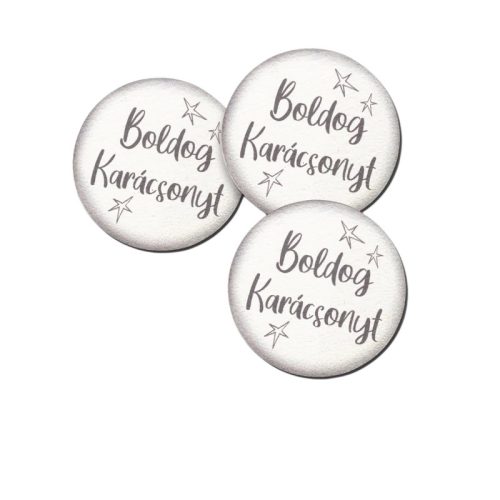 Nyomtatott fa tábla - Boldog Karácsonyt tábla 3db/csomag Fehér/szürke