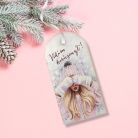 Nyomtatott fa tábla - Vintage karácsonyi tábla 2db/csomag - Női arc