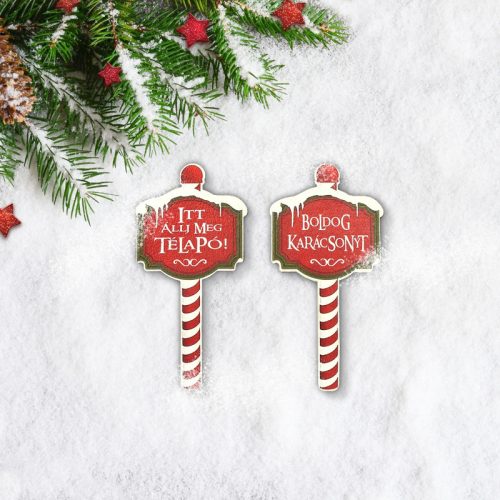 Nyomtatott dekorkarton - Karácsonyi megállító táblák 2db