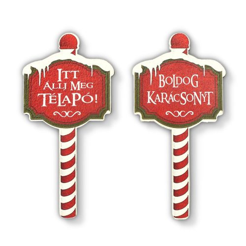 Nyomtatott dekorkarton - Karácsonyi megállító táblák 2db