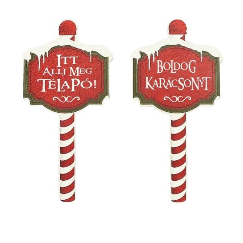 Nyomtatott dekorkarton - Karácsonyi megállító táblák 2db