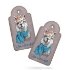 Nyomtatott fa tábla - Vintage karácsonyi tábla 2db/csomag - Láma