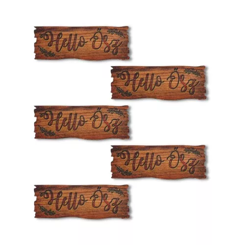 Nyomtatott fa tábla - Hello Ősz tábla 5db/csomag