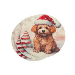Nyomtatott fa tábla - Karácsonyi mini kutyus 3db/csomag