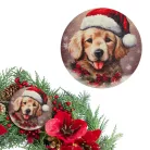 Nyomtatott fa tábla - Karácsonyi golden retriever 3db/csomag
