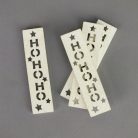 HOHOHO feliratos biléta 4db/csomag - fehér csillámos