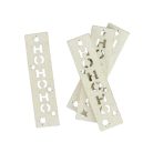 HOHOHO feliratos biléta 4db/csomag - fehér csillámos