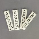 HOHOHO feliratos biléta 4db/csomag - ezüst csillámos