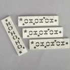 HOHOHO feliratos biléta 4db/csomag - ezüst csillámos