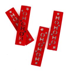 HOHOHO feliratos biléta 4db/csomag - piros