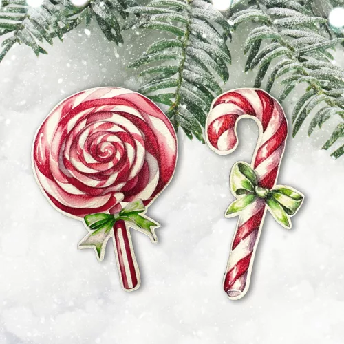 Nyomtatott dekorkarton - Karácsonyi nyalókák 2db