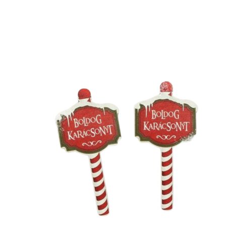 Nyomtatott dekorkarton - Karácsonyi megállító táblák 2db