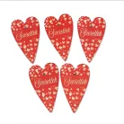 Nyomtatott fa tábla -Szeretlek szív 6cm piros 5db