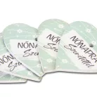 Nyomtatott fa tábla - Nőnapra - menta 4cm 5db
