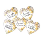  Nyomtatott fa tábla - Nőnapra - virágos 4cm 5db