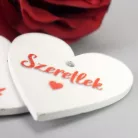 Nyomtatott fa tábla - Szeretlek szív 4cm 6db