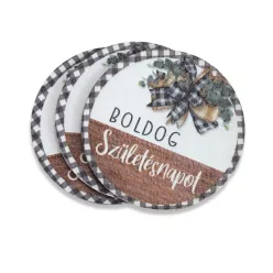   Nyomtatott fa tábla - B. Születésnapot (Farmhouse) 3db/csomag