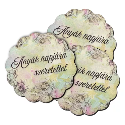 Nyomtatott fa tábla - Virágos tábla - Anyák napjára 3db/csomag