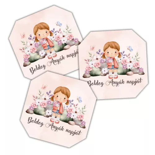 Nyomtatott fa tábla - Boldog anyák napját tábla 3db