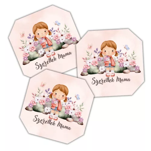 Nyomtatott dekorkarton- Szeretlek mama tábla 3db