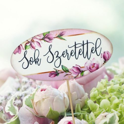 Nyomtatott dekorkarton - Sok szeretettel ovál tábla 3db