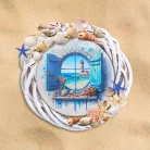 Nyomtatott fa koszorú közép - Tengeri lak