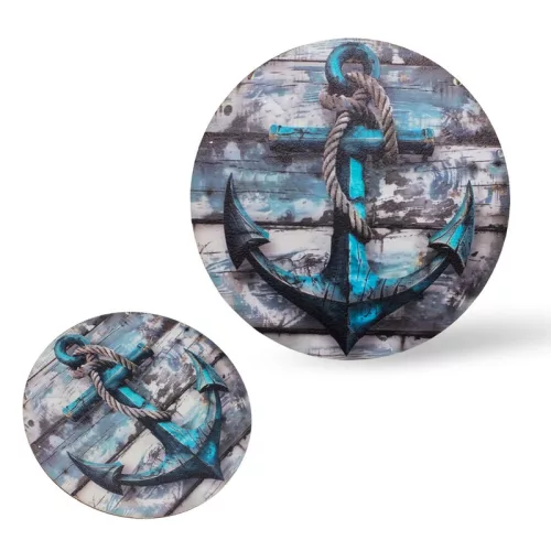 Nyomtatott fa koszorú közép - Horgony