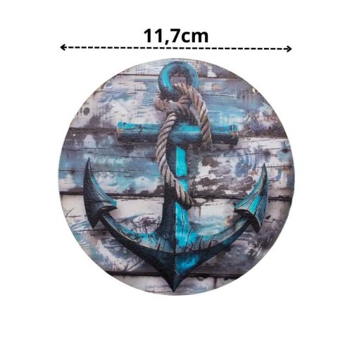 Nyomtatott fa koszorú közép - Horgony 11,8cm