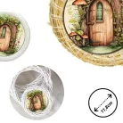 Nyomtatott fa tábla koszorú közép - Zöldablakos manóajtó 11,8