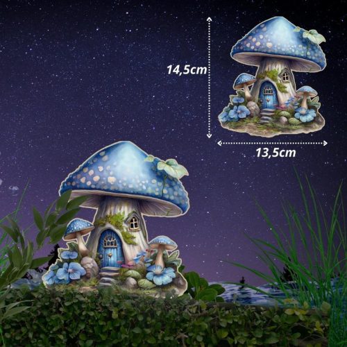 Nyomtatott dekorkarton - Kék gombaház