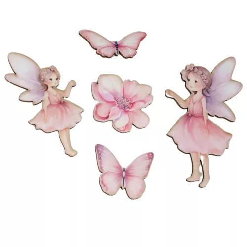 Nyomtatott dekorkarton - Rózsaszín tündér csomag 5db/cs