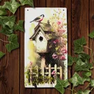 Nyomtatott fa tábla - Madáretető akasztós tábla 13x24,3cm