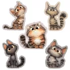 Nyomtatott dekorkarton - Macska szett 5db/csomag